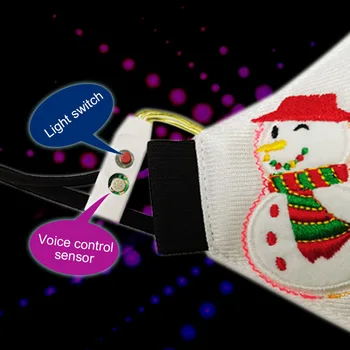 Móda Smart Maska Opakovane Vianočné Svetelné Masku na Tvár Ústa Hlas Kontrolované LED Vianočný Večierok Svetla Masky Dropshipping