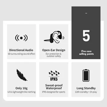 2020 Inovované AS4 vzdušné Vedenie Slúchadlá Bezdrôtová 5.0 Headset Športové Nepremokavé Otvorené uši Hifi Basy Handsfree Headset