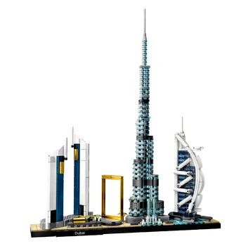 Výhľad na panorámu Dubaja svete stavebné bloky architektúry malé častice tvorivé Dubaj tehly vzdelávacie hračky pre dieťa darček