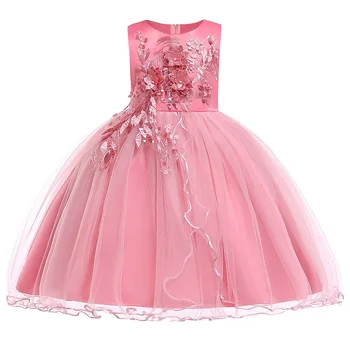 2-10 rokov detské šaty dievčatá vyšívané korálkami dieťa elegantná kvetina party girl šaty deti šaty pre dievčatá kostým L5060