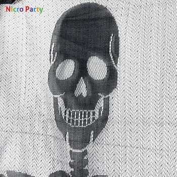 Nicro Halloween Čipky Okno Opony Halloween Dvere, Okenné Dekorácie, Čierna Opona Panel 102x205cm Udalosť Strana navrhne #Oth215