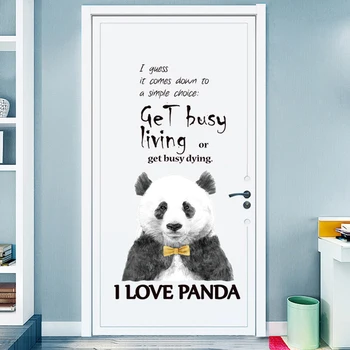 Roztomilá Panda Nálepky Na Stenu Detské Boys Dvere Izba Nálepky Spálne, Kúpeľňa Dekorácie Vinylové Nálepky