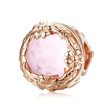Hot Predaj Reálne 925 Sterling Silver Kvet Korálky Charms Fit Originálny Dizajn Náramok Korálky DIY Šperky Pre Ženy Darček