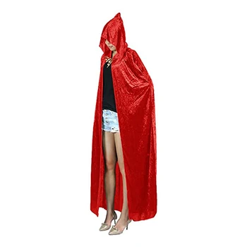 Cosplay Halloween Kostýmy Unisex dámske Kostýmy Plnej Dĺžke Drvené Velvet s Kapucňou Cape S-2XL Červená Čierna Biela Modrá Fialová