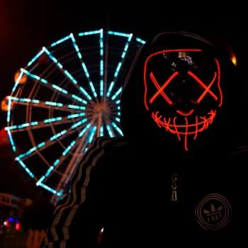 Halloween LED Svetlo Maska Halloween Kostým Dodávky pre Festival Maškaráda Cosplay Party Výkon