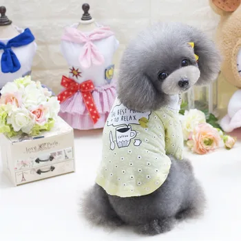 Karikatúra, Psie Oblečenie Kabát Pohár Pet Oblečenie Malé Psy Roztomilé Kvety Jar Leto Rainbow Trendy Chihuahua Dievča Ropa Para Perro