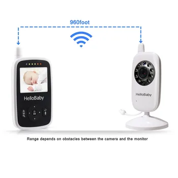 HelloBaby 2,4 Palca Bezdrôtový Video Baby Monitor s Nočné Videnie 24h Prenosné Dieťa Fotoaparát Dieťa Walkie Talkie Opatrovateľky,dialóg
