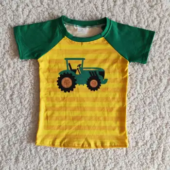 2021 Baby Chlapci Oblečenie Krátky Rukáv T-Shirt Traktor Tlač Batoľa Dospievajúce Deti Oblečenie Nosiť