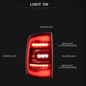 Auto 12V Led zadné Svetlo Pre DODGE RAM 1500 2009-2018 Zadné Denných prevádzkových Bŕzd Zadnej strane Svetlá