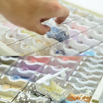 78 Mriežky Nechtov Organizátor Úložný Box Jasné Spp Diamond Výšivky Mozaiky Maľovanie Nechty Salon Manikúra Nástroj