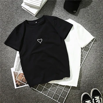 2019 nové módne kórejská verzia Harajuku tlač T-shirt bavlna žien O-krku-krátke rukávy T-shirt príležitostné voľné T-shirt