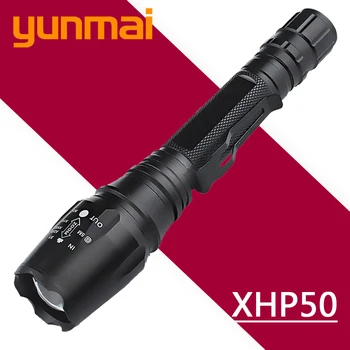 YUNMAI Taktické LED Baterky Baterky Žiarovky XHP50 V5 CREE XM-L2 U3 Lode z ruskej Lov Zoomovateľnom Nepremokavé Nastaviteľné 15W