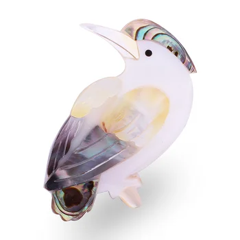FARLENA Šperky Prírodné Shell Vták Brošne Zliatiny Ďatľa Zvierat, Hostiny, Svadby Brošňa Vianočné Darčeky