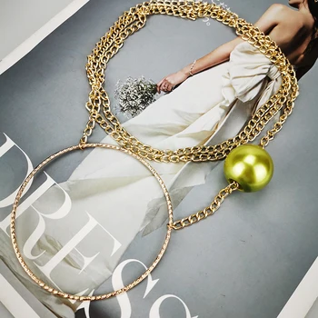 UKEBAY Nové Luxusné Zlatá Farba Módne Náhrdelníky Ženy Perlový Náhrdelník Prívesok Dlho Vyhlásenie Náhrdelník Reťazca Na spoločenské Šperky Darček