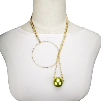 UKEBAY Nové Luxusné Zlatá Farba Módne Náhrdelníky Ženy Perlový Náhrdelník Prívesok Dlho Vyhlásenie Náhrdelník Reťazca Na spoločenské Šperky Darček