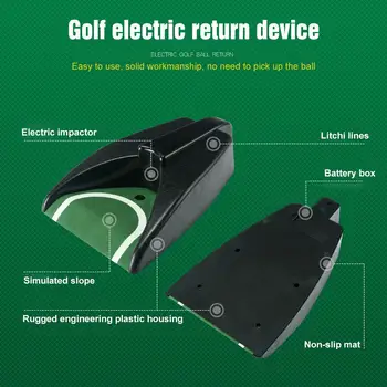 Vnútorné Plastové Golf Vrátiť Zariadenie Golf Exerciser Black Guľou Praktické Elektrické Loptu Vrátiť Odolné Cvičenie Uvedenie Cup Prípade