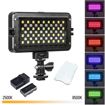 VILTROX RB10 RGB LED Fotoaparát, Video Svetlo, Stmievateľné 2500K-8500K Videokamera LED Svetelný Panel batéria+nabíjačka pre Digitálne zrkadlovky