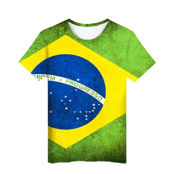 Aikooki Brazília Národnej Vlajky 3D t shirt Muži/ženy Móda Harajuku Vysoko Kvalitnej Brazílskej Vlajky 3D Tlač Ležérne pánske tričko
