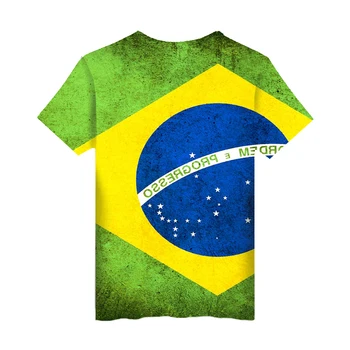 Aikooki Brazília Národnej Vlajky 3D t shirt Muži/ženy Móda Harajuku Vysoko Kvalitnej Brazílskej Vlajky 3D Tlač Ležérne pánske tričko