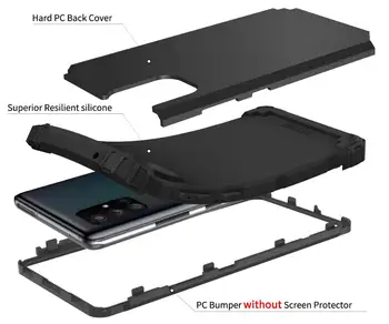 Ťažká Hybridné Pevné Brnenie Obranca Vysoký Vplyv Shockproof Ochranné puzdro Pre Samsung Galaxy A71 5G Kryt