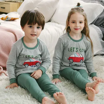 Zimné Deti Pyžamá pre Dievčatá Chlapci Sleepwear Odev Dieťa Dojčenské Oblečenie Zvierat Cartoon Pajama Sady Bavlna detské Pyžamá
