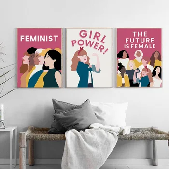 Ženy Dievča Feministické Plagát Na Stenu Umelecké Plátno Na Maľovanie Nordic Plagáty A Potlačou Obrazov Na Stenu Pre Obývacia Izba Dievčatá Izba Dekor
