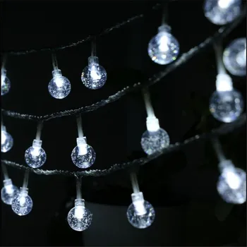 Crystal Ball 10M 100Led String Svetlo 220V EU/US Lampa Led Reťazec Žiarovka Nepremokavé Vonkajšie Dekorácie Vianočné Rozprávky Svetelné Reťaze