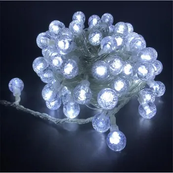 Crystal Ball 10M 100Led String Svetlo 220V EU/US Lampa Led Reťazec Žiarovka Nepremokavé Vonkajšie Dekorácie Vianočné Rozprávky Svetelné Reťaze