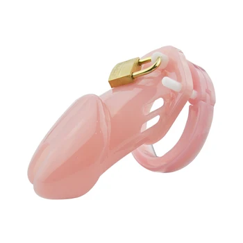 Ružová Dlho veľkosť päť Krúžky na Penis Klietky sexuálne hračky pre mužov, Plastové Kohút Klietky sex produkt , Muž Mravnosť Pás Mravnosť Zariadenia