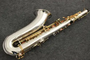 Hudobné Nástroje T-WO37 Tenor Saxofón Bb Tón Nikel Striebro Pozlátené Trubice Gold Key Sax So Prípade Náustok Rukavice