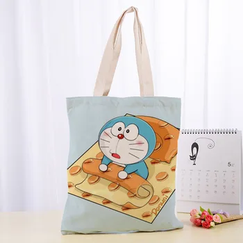 Doraemon Tote Bag Kabelka Ramenné Puzdro Skladacia Plátno Nákupné Tašky Opakovane Ženy Plátno Taška Cez Rameno A20200521