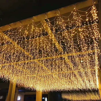 Vianočný Veniec LED Záves Cencúľ String Svetlá 4m 96 Led Vnútorné Drop Party, Garden Street Vonkajšie Dekoratívne Rozprávkových Svetiel