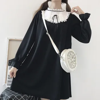 Lolita Japonský Harajuku Vintage Gothic Lolita Šaty Black Slim Štýl Šaty