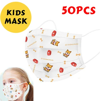 50Pcs Jednorazové 3 Vrstvy Maska na Tvár pre Deti, Deti Úst Masky Anti Virus Meltblown Filter Chrípka Prachu PM2.5 Ochranné Masky