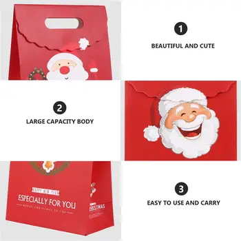 12Pcs Santa Doložka Cukrovinky, Vianočné Tašky Papierové Tašky Candy Tašky Darčekové Tašky Vianočné Papierové Tašky na Obchod Mall Domov