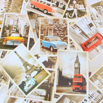 Záložky Slávny Európe Budovy Vintage Štýl, Pamäť Pohľadnicu Set /pohľadnice/darčekové Karty/vianočné Pohľadnice