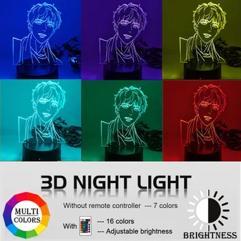 Akrylových 3d Lampa BL Anime Aj Alex Svetlo na Lôžko Izba Dekor Dotykový Snímač Farebné Led Nočné Svetlo Ahn Jiwon Lampa Bj Alex Darček