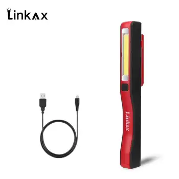 USB Nabíjateľná Baterka COB LED Pracovné Lampy, potreby na Kempovanie Pochodeň Kontrolné Svetlo Lampy magnet rucneho Postavený v Batéria+USB Kábel