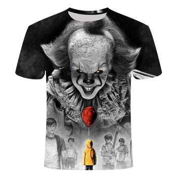 2020 3D klaun T-shirt Mužov Joker 3D Full Tlač Módne krátke rukávy Tričko Lete Topxxs-6xl