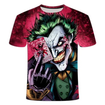 2020 3D klaun T-shirt Mužov Joker 3D Full Tlač Módne krátke rukávy Tričko Lete Topxxs-6xl