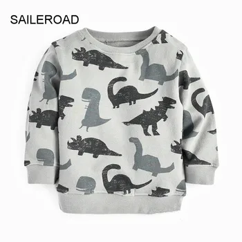 SAILEROAD 2-7Years Chlapec Oblečenie 2020 Jeseň Deti Chlapec Sweatershirt Dinosau Fashion Tričko Chlapec Jumper Bavlnené Športové Oblečenie