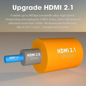 8K/60Hz 4K/120Hz 48Gbps HDMI 2.1 Kábel UHD Dynamické HDR Kábel Kábel pre PS4 Splitter Prepínač Audio Video Kábel HDMI Adaptér