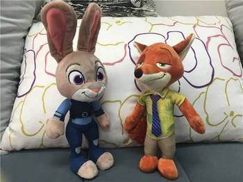 Film Plnené Plyšové Hračky 25 CM Fox Nick Wilde Bunny Judy Hopps Bábika