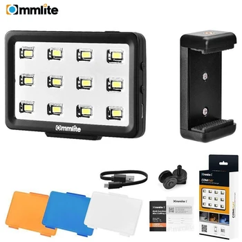 LED Video Svetlo Commlite CM-PL12B II Vysoké CRI>95 Super svetlé Portable Multi-funkčný Mini Video Svetlo pre chytré telefóny, Fotoaparáty