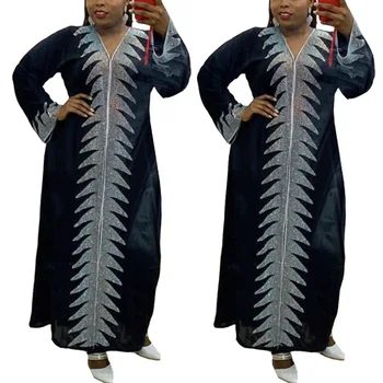 Jar, Jeseň Diamanty Maxi Šaty Afrike Oblečenie Afriky Šaty Pre Ženy Moslimských Dlhé Šaty Kvalitné Módne Šaty Lady