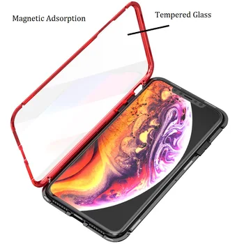 360 Plnú Ochranu Magnetické puzdro pre iPhone XR XS MAX X 9 8 7 Plus SE 2020 Prípade Sklenený Kryt pre iPhone 11 Pro Max Prípade coque Funda