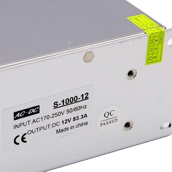 Doprava zadarmo 12V 1000W Prepínanie Napájania Ovládač pre LED Svetelné Pásy Displej AC 220V Vstup