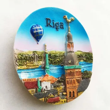 Lotyšsko Riga Magnety na Chladničku Turistické Suveníry Magnetky na Chladničky 3d Živice Orientačný bod Magnetických Nálepiek pre Domáce Dekorácie