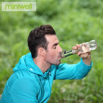 Miniwell Prežitie Súpravy Gravitácie Vodný Filter Núdzovej Pripravenosti pre pešiu turistiku a cykloturistiku