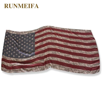 Klasická móda Americkej vlajky Šatky pre dámy retro voile šatku päť-špicaté hviezdy pruhované tlač šatku darček skladom USA-1